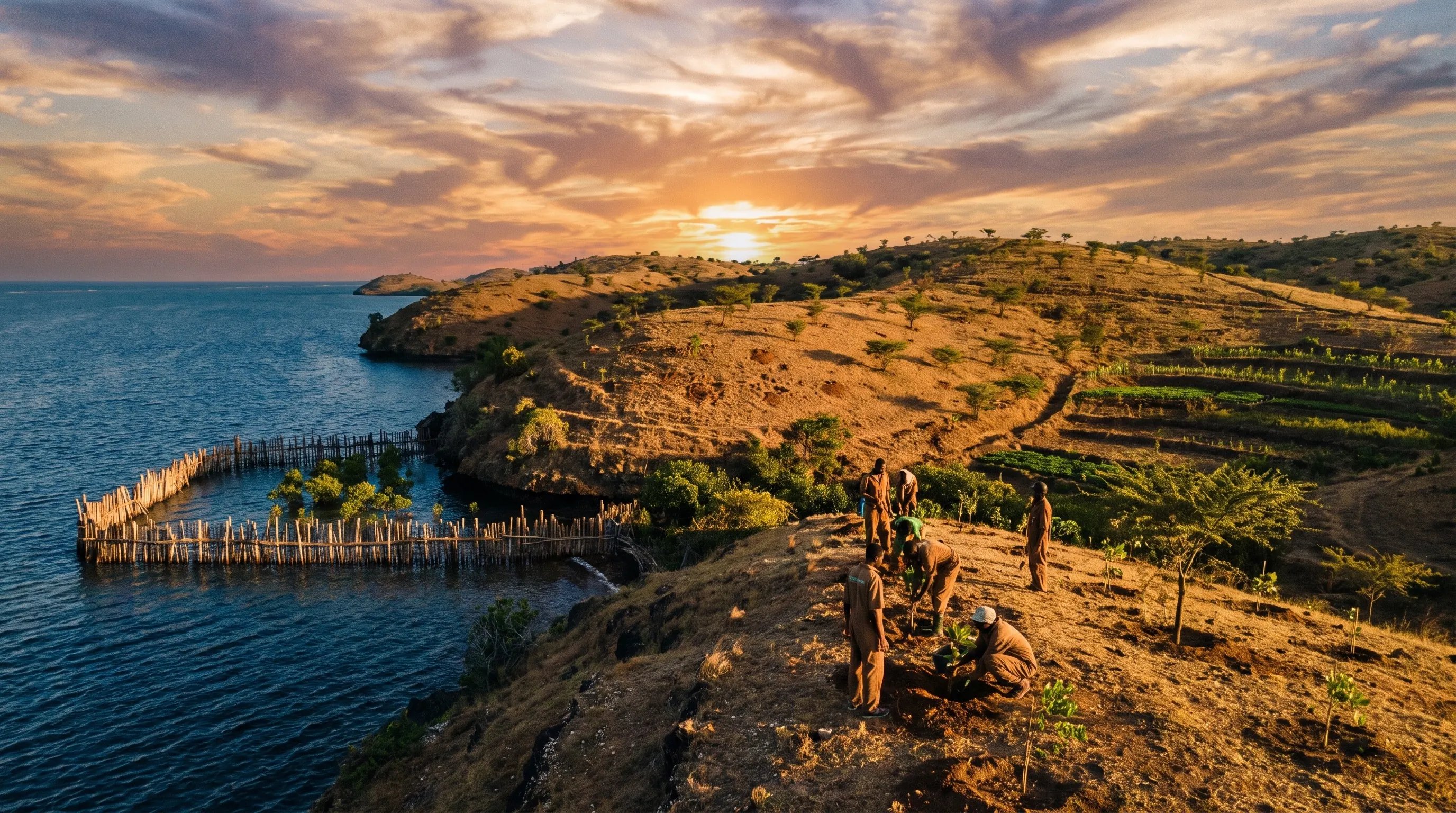 Documentary-style photograph representing Climate & Sustainability across East Africa